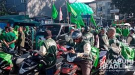 Ribuan kader PPP Kota Sukabumi mengantar pendaftaran bacaleg ke KPU. l Istimewa