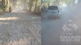 Jalan rusak di Pangleseran, Cikembar. l Hadi Mardiana