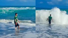 Pemuda berbaju hijau menantang Nyi Roro Kidul. l Istimewa