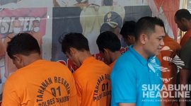 Tersangka pelaku penambangan ilegal dibekuk polisi di Ciemas, Kabupaten Sukabumi. l Istimewa