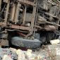 Truk mengalami kecelakaan tunggal di Tegalbuleud, Kabupaten Sukabumi. l Istimewa