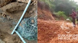 Lokasi longsor yang menewaskan dua penambang emas di Lengkong, Sukabumi. l Istimewa