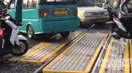 Perlintasan rel KA di Kampung Segog, Sukabumi. l Istimewa