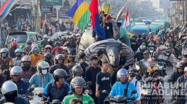 Pawai kenaikan kelas di Kecamatan Cisaat, Kabupaten Sukabumi. l Istimewa