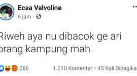 Tangkapan layar status Facebook Ecaa Valvoline. l Istimewa