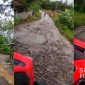 Jalan Kabupaten rusak ruas Ciracap-Ciemas, Sukabumi . l Dhani Ramdhani