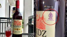 Wine merek Nabidz bersertifikat halal. l Istimewa