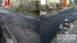 Jalan Bangbayang, Cicurug, Sukabumi rusak. l Istimewa