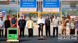 Presiden RI Joko Widodo (Jokowi) meresmikan ruas jalan tol Cigombong-Cibadak. l sukabumiheadline.com