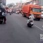 Kondisi lalu lintas di Cicurug tiga hari setelah Jalan Tol Bocimi Seksi 2 dibuka gratis. l Cecep Shihab