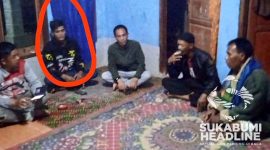 Karang Taruna dan tokoh masyarakat Sagaranten dan Cidolog saat mengklarifikasi video tersebut kepada pelaku (lingkar merah). l Istimewa