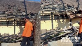 SDN 2 Jayanti tertimpa pohon tumbang. l Istimewa