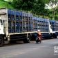 Truk pengangkut AMDK Aqua. l Istimewa