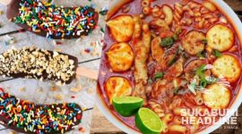 Menu Es Kulkul dan seblak di Kedai Seblak Prasmanan Masbrew. l Rangga Malik