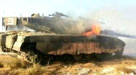 Puluhan unit Tank Tempur Utama (MBT) Merkava Mark IV berteknologi canggih, hancur total akibat serangan rudal anti-tank dan peluncur roket (RPG) sayap militer Hamas, Brigade Izz ad-Din al-Qassam. l Istimewa