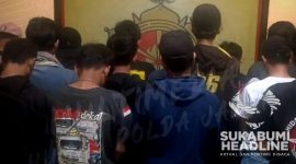 15 pria pelaku melakan sopir truk di Cikembar, Kabupaten Sukabumi. l Istimewa