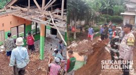 Bangunan MD Nurul Ahkam di Cikakak, Sukabumi, ambruk tertimpa longsor. l Istimewa