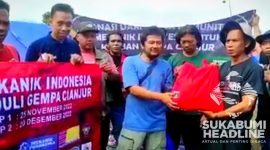 Gerakan Sedekah Bersama Mekanik Indonesia untuk korban gempa bumi di Cianjur. l Istimewa