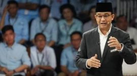 Anies Baswedan saat tampil dalam acara debat capres pertama. l Istimewa