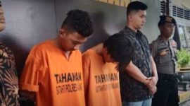 Fajri asal Warungkiara Sukabumi dan Aditya Putra asal Blitar, Jawa Timur, tersangka TPPO menjual tubuh istrinya melalui aplikasi Michat. l Istimewa