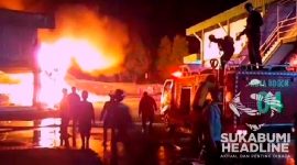 PT HJ Busana Indah Cicurug, Kabupaten Sukabumi Hangus terbakar. l Anry Wijaya