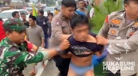 ODGJ asal Nagrak yang diduga akan melakukan aksi pencurian motor di Parungkuda. l Istimewa