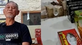 Ujang, mantan kuli bangunan jadik bos kue mochi. l Istimewa