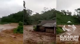 Banjir akibat bendungan jebol di Simprnan, Kabupaten Sukabumi. l Istimewa