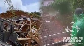 Bencana longsor di Cibadak Sukabumi menggerus 12 rumah. l Istimewa
