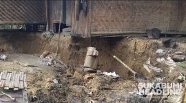 Bencana longsor di Warungkiara Sukabumi menggerus 2 rumah. l Istimewa