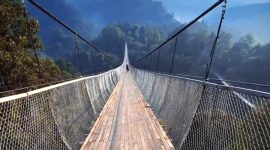 Jembatan gantung Situ Gunung Suspension Bridge di Sukabumi jadi yang terpanjang di Asia Tenggara. - Istimewa