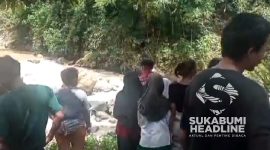 Upaya pencarian Neneng Susilowati di aliran Sungai Cicatih. l Anry Wijaya