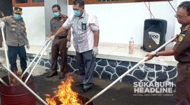 Pemusnahan meliputi BB hasil tindak pidana dalam periode September 2023 hingga Februari 2024 di Kejari Kabupaten Sukabumi. l Anry Wijaya