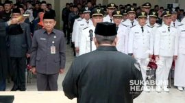 Bupati Marwan Hamami melantik ratusan pejabat baru di lingkungan Pemkab Sukabumi. l Istimewa