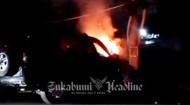 Tabrakan SUV Honda CRV dengan truk kontainer di Parungkuda, Kabupaten Sukabumi. - Istimewa
