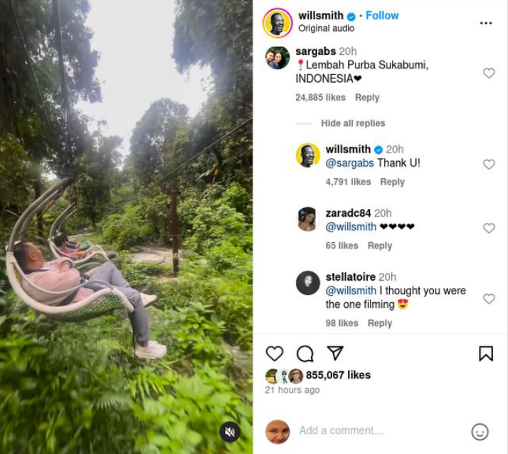 Aktor Hollywood Will Smith kepincut Lembah Purba Sukabumi, artis Indonesia heboh, cek rute dan HTM