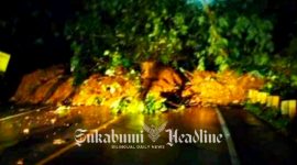 Tebing Palagan Bojongkokosan Sukabumi longsor timpa jalan. - Istimewa