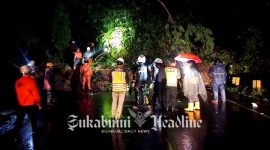 Tebing Palagan Bojongkokosan Sukabumi longsor timpa jalan. - Istimewa