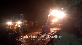 Pembersihan material tanah longsor Palagan Bojongkokosan Sukabumi, alat berat Tol Bocimi dikerahkan. - Angga Andriansyah