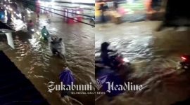 Drainase sempit, tiga desa di Cidahu Sukabumi diterjang banjir. - Istimewa
