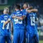 Pemain Persib Bandung, Ciro Alves, Stefano Beltrame dan David da Silva merayakan kemenangan - Istimewa