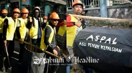 Demo Jalan Provinsi rusak di wilayah Kabupaten Sukabumi, pada saat peringatan 17 Agustus 2023 - Hadi Mardiana