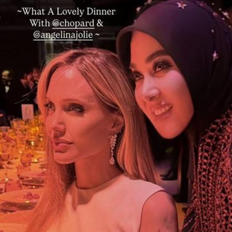 Artis asal Sukabumi ini pamer foto bareng Angelina Jolie di Festival Film Cannes 2025 - Instagram