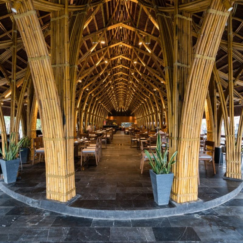 Bangunan dari bahan bambu - Istimewa