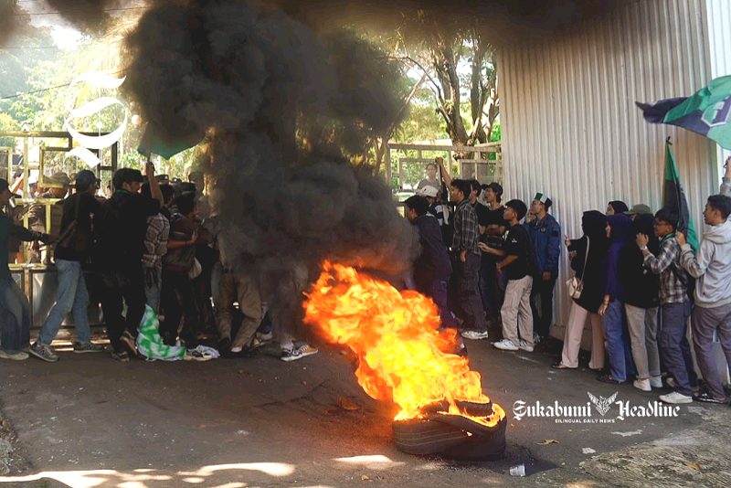 Demo HMI di Gedung DPRD kabupaten Sukabumi - Istimewa