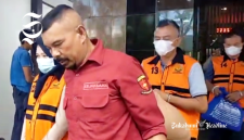 Tiga tersangka kasus dugaan korupsi belanja fiktif di Disdagin Kabupaten Sukabumi - Istimewa