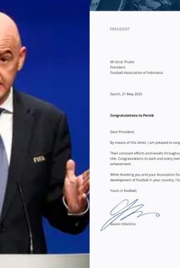 Presiden FIFA Gianni Infantino kirim surat cinta ke Persib Bandung, begini isinya