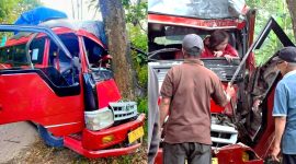 Elf tabrak pohon di Lengkong, Sukabumi - Istimewa