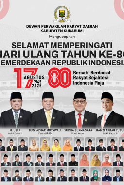 Momen kebangsaan HUT ke-80 RI di Ruang Rapat DPRD Kabupaten Sukabumi
