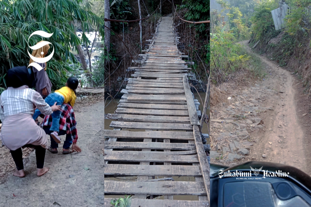 Jembatan gantung penghubung Kalapanunggal dengan Kabandungan